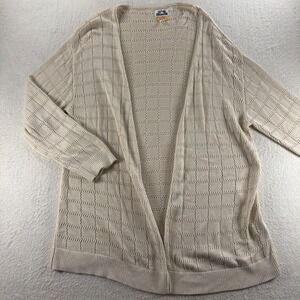 Future Collective Jenny K Lopez Cardigan Women L Cream Open Knit Rayon Boho Chic